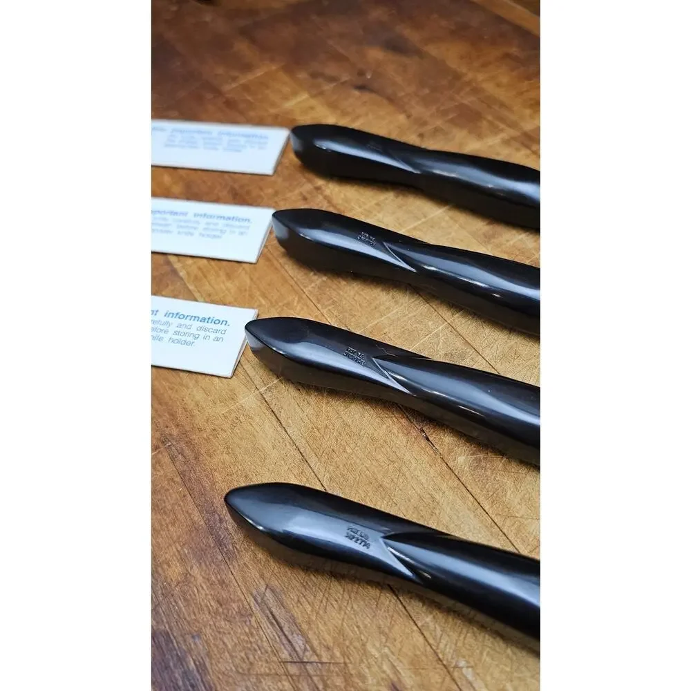 Set of 4 Cutco 1759 Table Knives Double-D Edge Classic Dark Swirl TH Marked USA